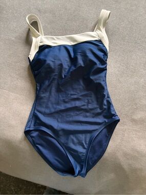 Shade & Shore Navy One-Piece Swimsuit with Cream Accent